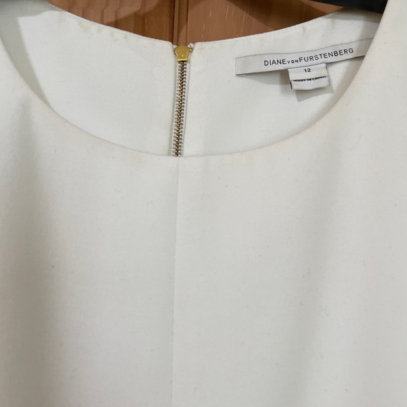 Diane Von Furstenberg Size 12 White Dress - Picture 2 of 3